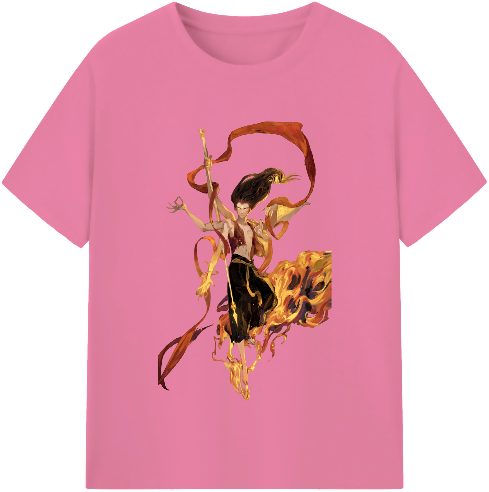 （画像用） Ne Zha 2 ナタ 魔童の大暴れ 綿100％半袖Tシャツ（フロントプリント）